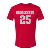 Ohio State Buckeyes Men's Soccer Student Athlete T-Shirt #25 David Wrona - Front View