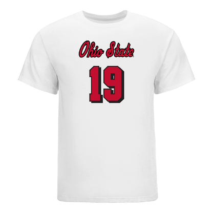 Ohio State Buckeyes Women's Volleyball Student Athlete T-Shirt #19 Kaia Castle - Front View