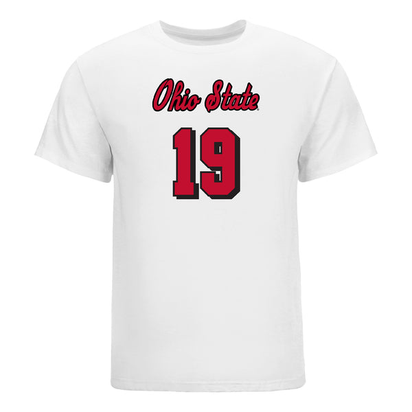 Ohio State Buckeyes Women's Volleyball Student Athlete T-Shirt #19 Kaia Castle - Front View
