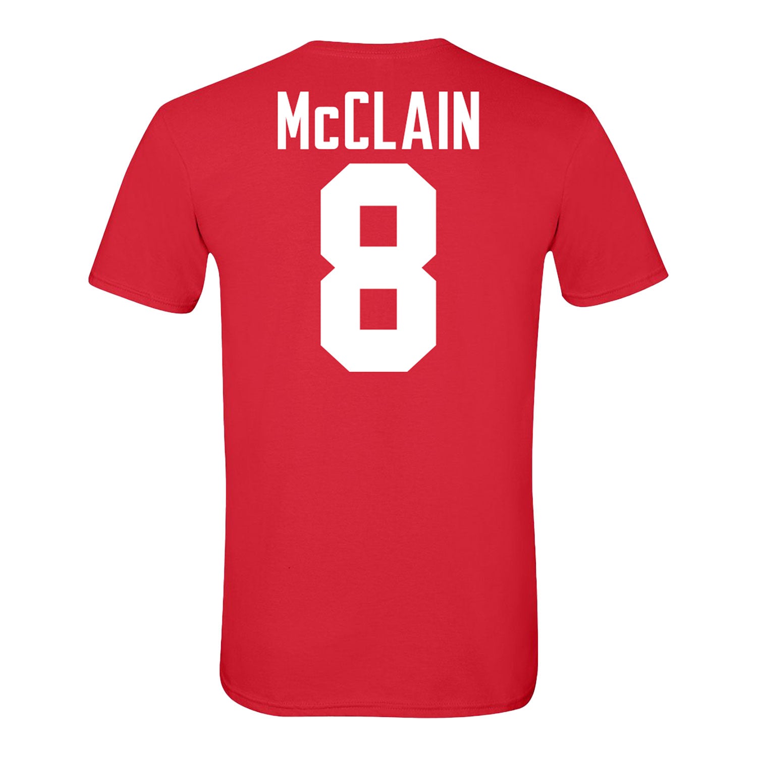 Ohio State Buckeyes #8 Jaylen McClain Student Athlete Football T-Shirt - Back View