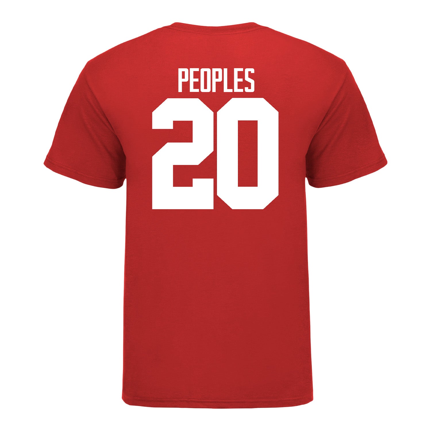 Ohio State Buckeyes James Peoples #20 Student Athlete Football T-Shirt - Back View