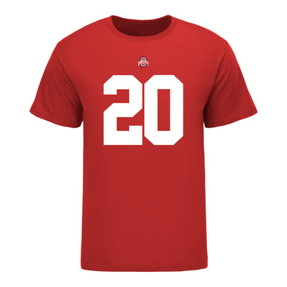 Ohio State Buckeyes Arvell Reese #20 Student Athlete Football T-Shirt - Front View