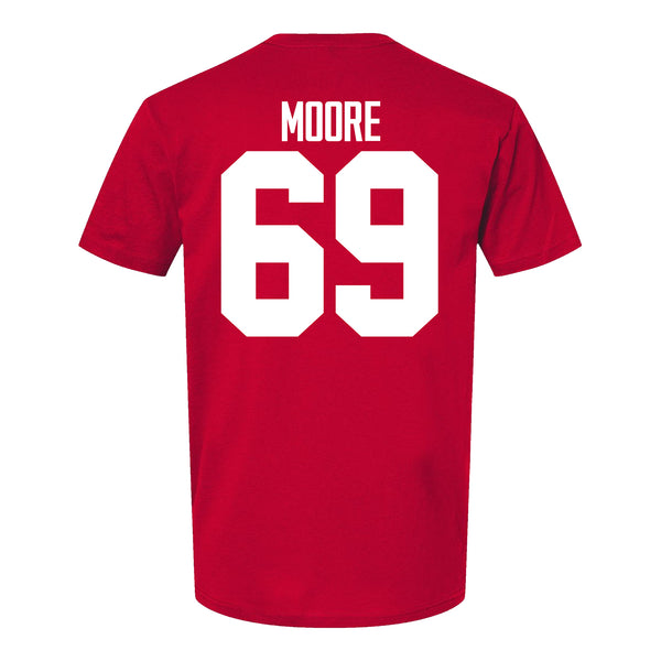 Ohio State Buckeyes Ian Moore #69 Student Athlete Football T-Shirt - Back View
