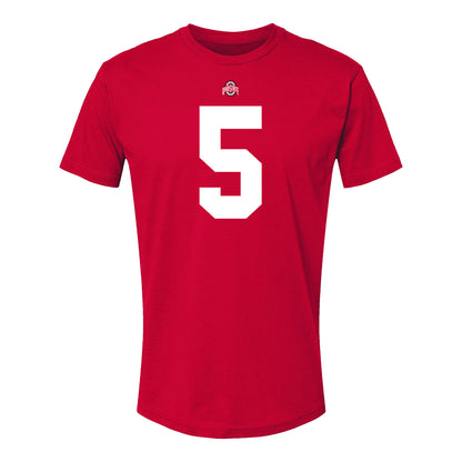 Ohio State Buckeyes Aaron Scott Jr. #5 Student Athlete Football T-Shirt - Front View