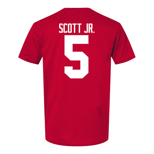 Ohio State Buckeyes Aaron Scott Jr. #5 Student Athlete Football T-Shirt - Back View