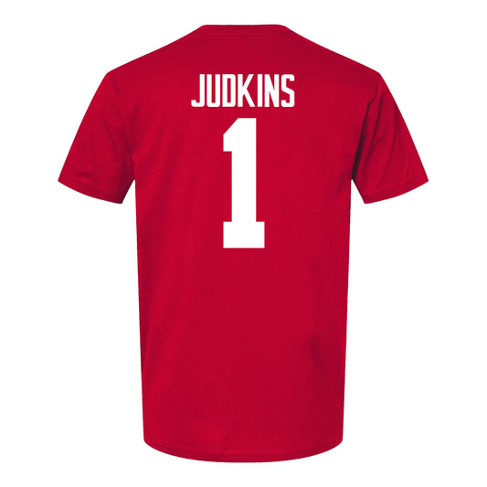 Ohio State Buckeyes Quinshon Judkins #1 Student Athlete Football T-Shirt - Back View