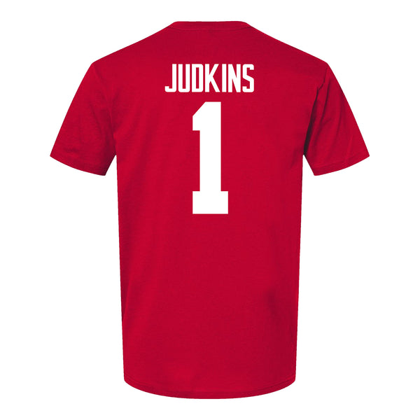 Ohio State Buckeyes Quinshon Judkins #1 Student Athlete Football T-Shirt - Back View