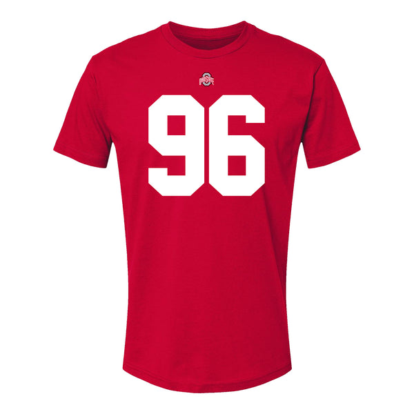 Ohio State Buckeyes Collin Johnson #96 Student Athlete Football T-Shirt - Front View
