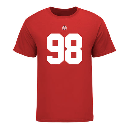 Ohio State Buckeyes Kayden McDonald #98 Student Athlete Football T-Shirt - Front View