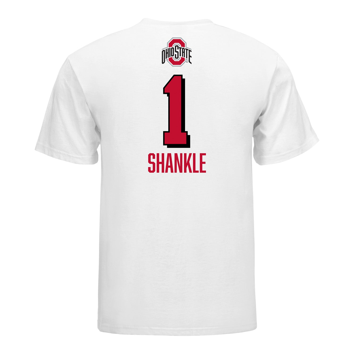 Ohio State Buckeyes Women's Volleyball Student Athlete T-Shirt #1 Ava Shankle - Back View