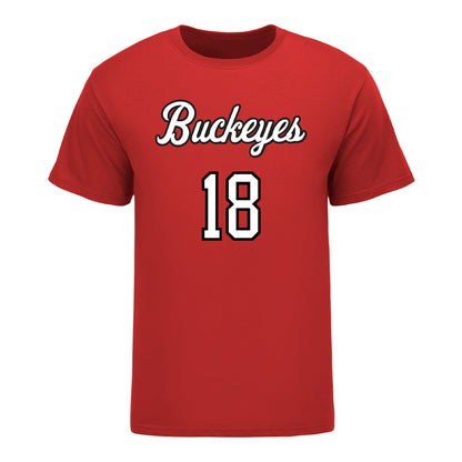 Ohio State Buckeyes Women's Volleyball Student Athlete T-Shirt #18 Abby Yoder - Front View