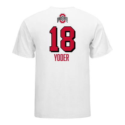 Ohio State Buckeyes Women's Volleyball Student Athlete T-Shirt #18 Abby Yoder - Back View