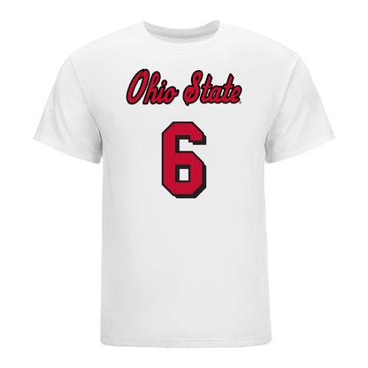 Ohio State Buckeyes Women's Volleyball Student Athlete T-Shirt #6 Olivia Hasbrook - Front View