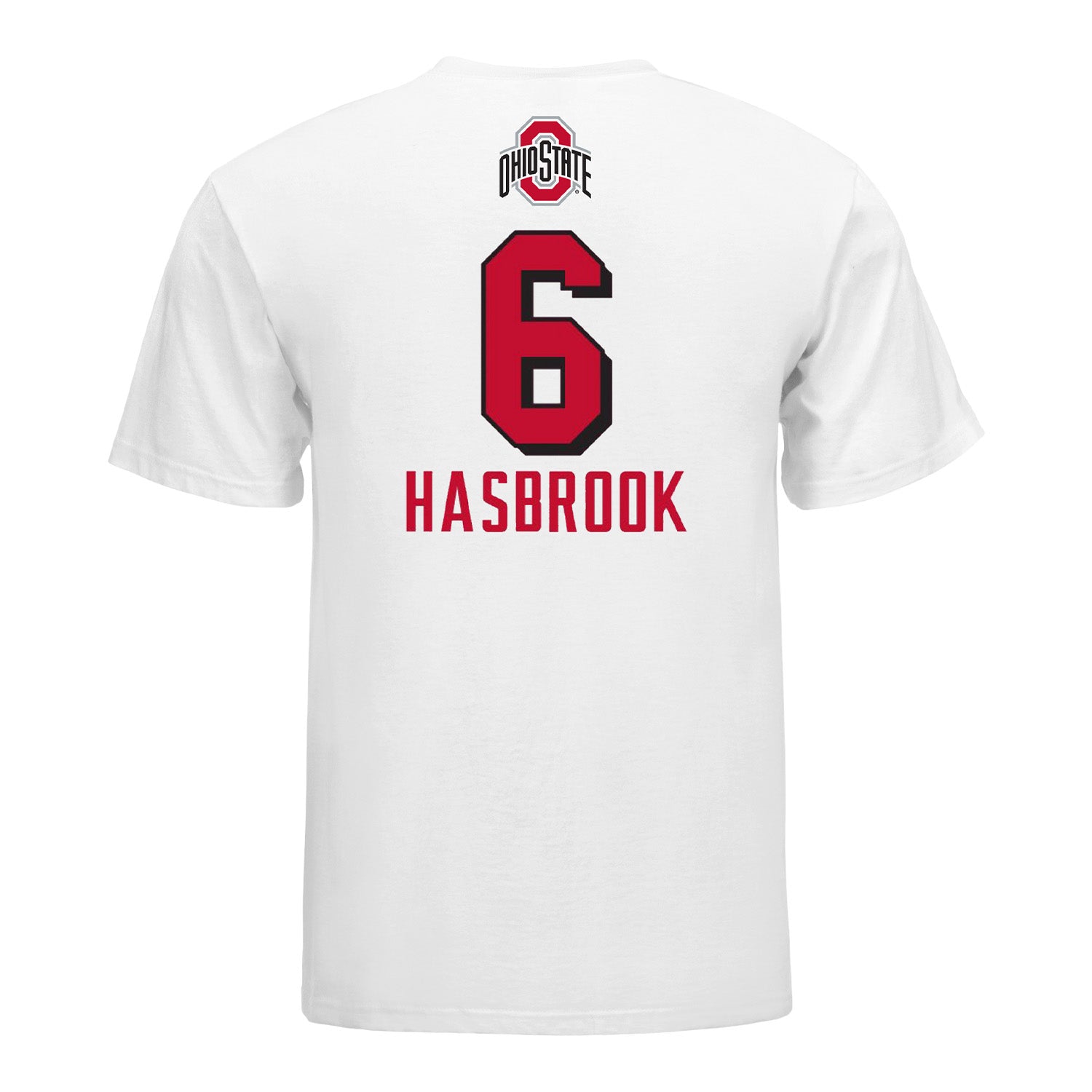 Ohio State Buckeyes Women's Volleyball Student Athlete T-Shirt #6 Olivia Hasbrook - Back View