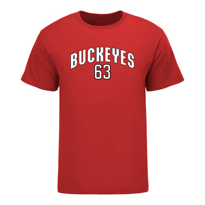 Ohio State Buckeyes Men's Hockey Student Athlete #63 Nathan Lewis T-Shirt - Front View