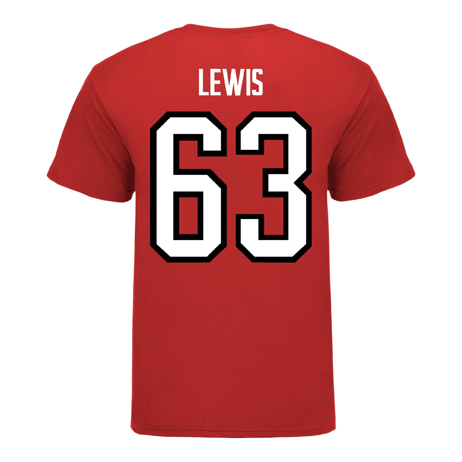 Ohio State Buckeyes Men's Hockey Student Athlete #63 Nathan Lewis T-Shirt - Back View