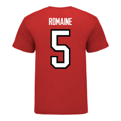 Ohio State Buckeyes Men's Hockey Student Athlete #5 Chris Romaine T-Shirt - Back View