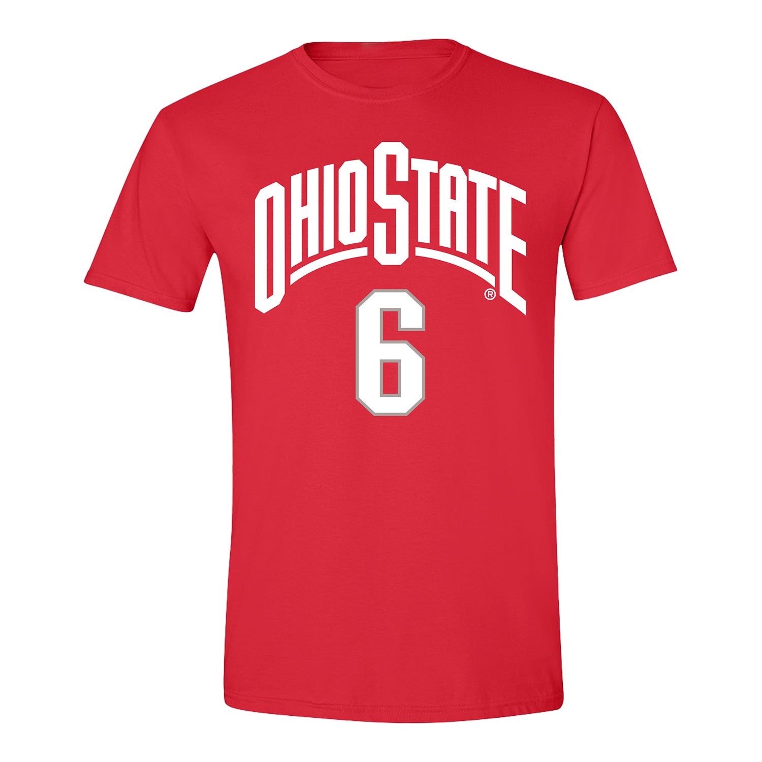 Ohio State Buckeyes Men's Basketball Student Athlete #6 Ques Glover T-Shirt - Front View