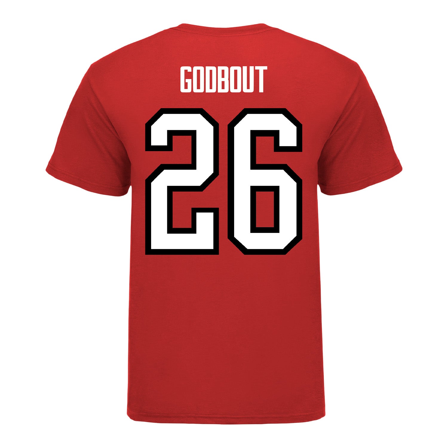 Ohio State Buckeyes Men's Hockey Student Athlete #26 Dylan Godbout T-Shirt - Back View