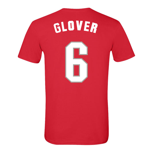 Ohio State Buckeyes Men's Basketball Student Athlete #6 Ques Glover T-Shirt - Back View