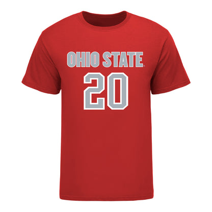 Ohio State Buckeyes Men's Soccer Student Athlete T-Shirt #20 Jacob Maisonneuve - Front View