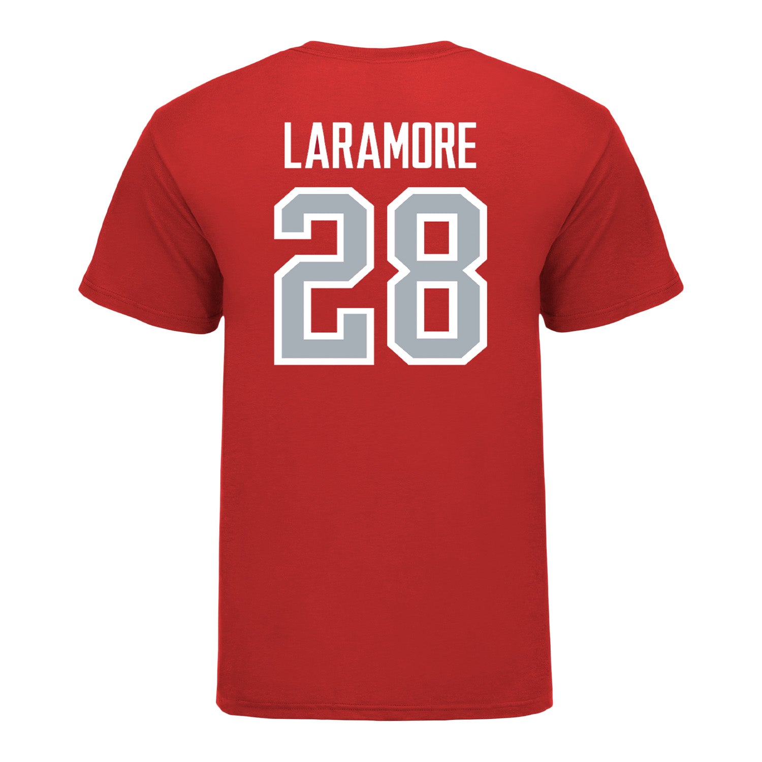 Ohio State Buckeyes Men's Soccer Student Athlete T-Shirt #28 Luke Laramore - Back View