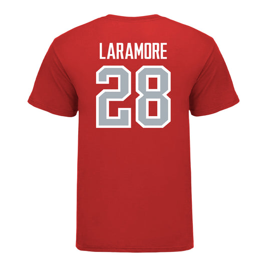 Ohio State Buckeyes Men's Soccer Student Athlete T-Shirt #28 Luke Laramore - Back View