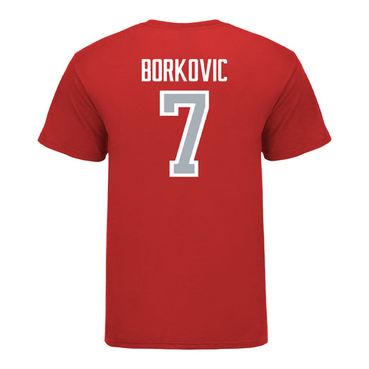 Ohio State Buckeyes Men's Soccer Student Athlete T-Shirt #7 Marko Borkovic - Back View