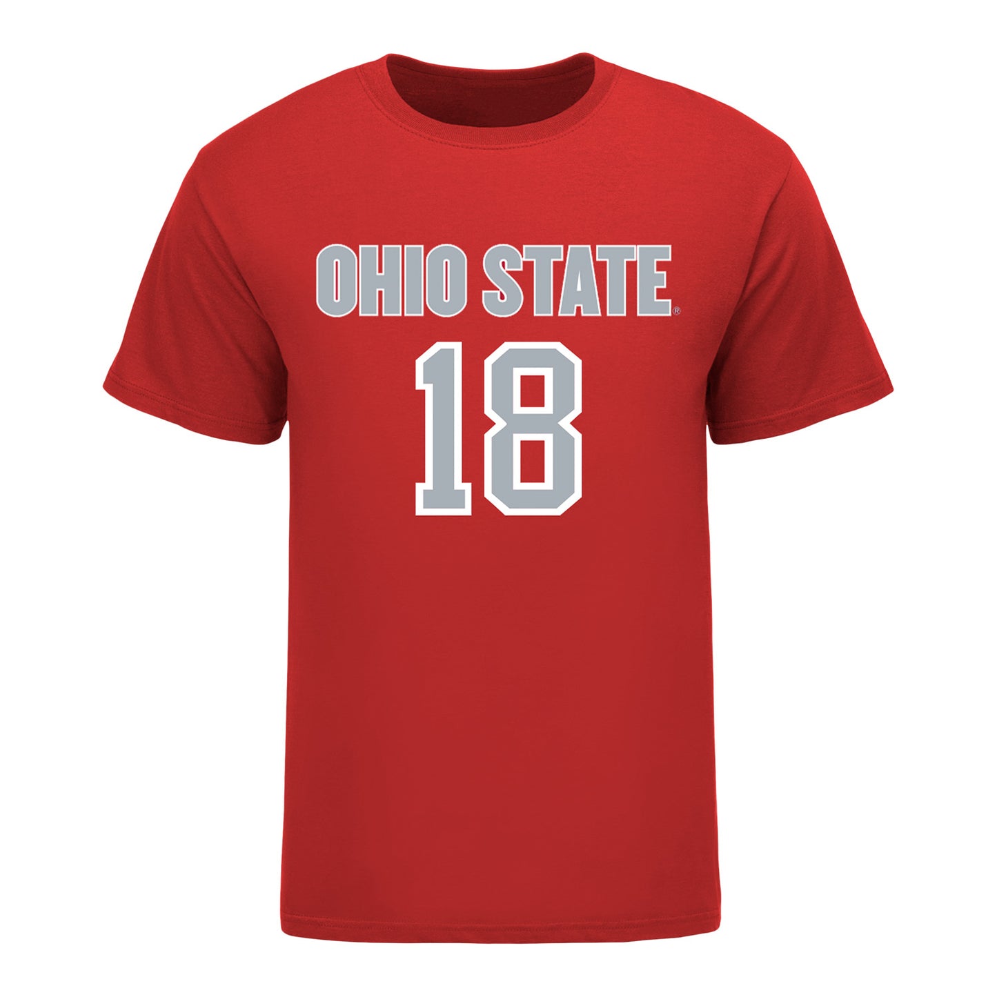 Ohio State Buckeyes Men's Soccer Student Athlete T-Shirt #18 David Ajagbe - Front View