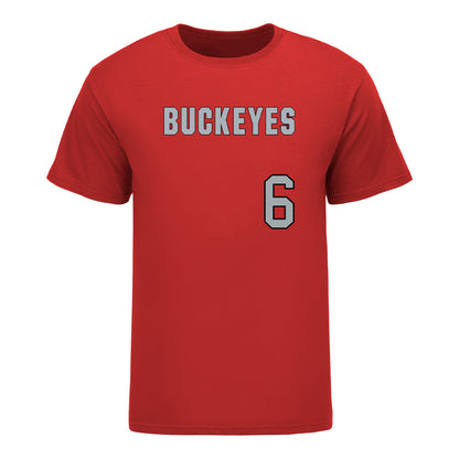 Ohio State Buckeyes Softball Student Athlete T-Shirt #6 Sami Bewick - Front View