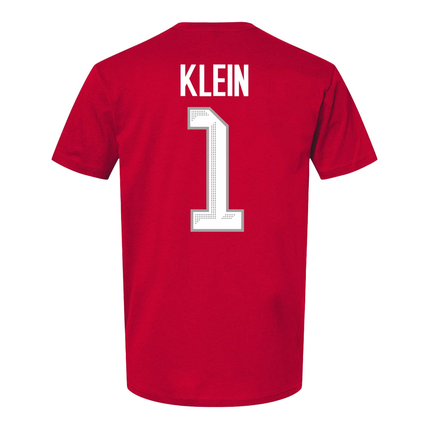 Ohio State Buckeyes #1 Genevieve Klein Student Athlete Women's Hockey T-Shirt In Red - Back View