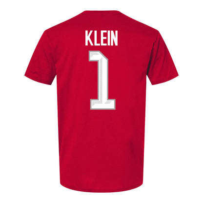 Ohio State Buckeyes #1 Genevieve Klein Student Athlete Women's Hockey T-Shirt In Red - Back View