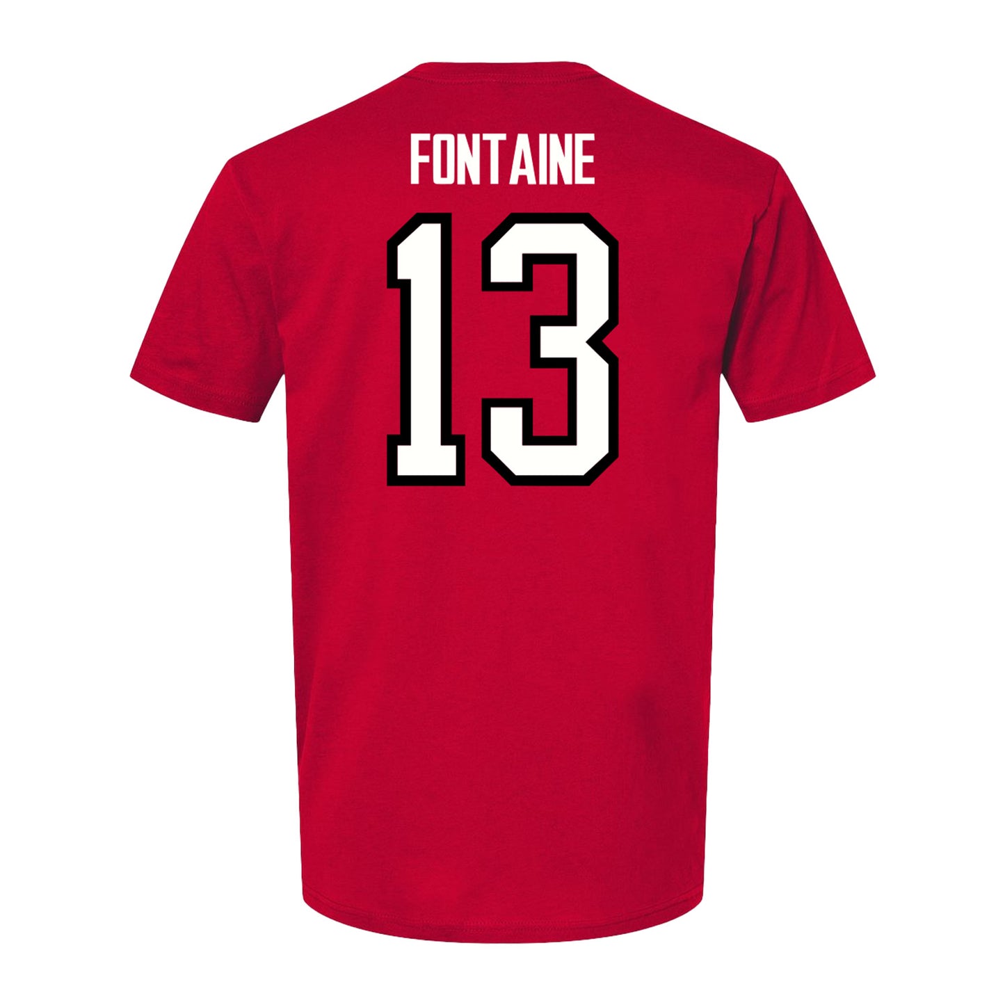 Ohio State Buckeyes Men's Hockey Student Athlete #13 Gunnarwolfe Fontaine T-Shirt - Back View