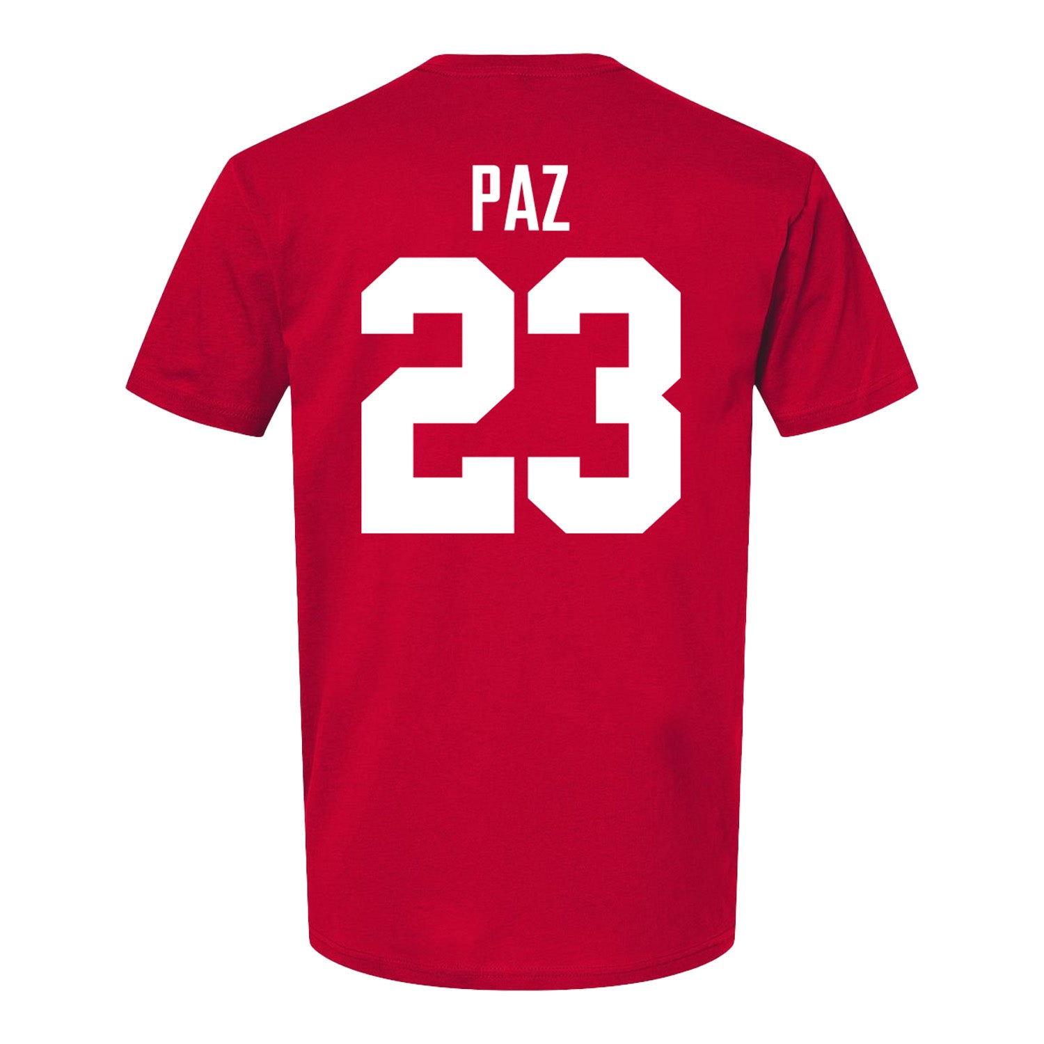 Ohio State Buckeyes Women's Lacrosse Student Athlete #23 Maddy Paz T-Shirt In Red - Back View