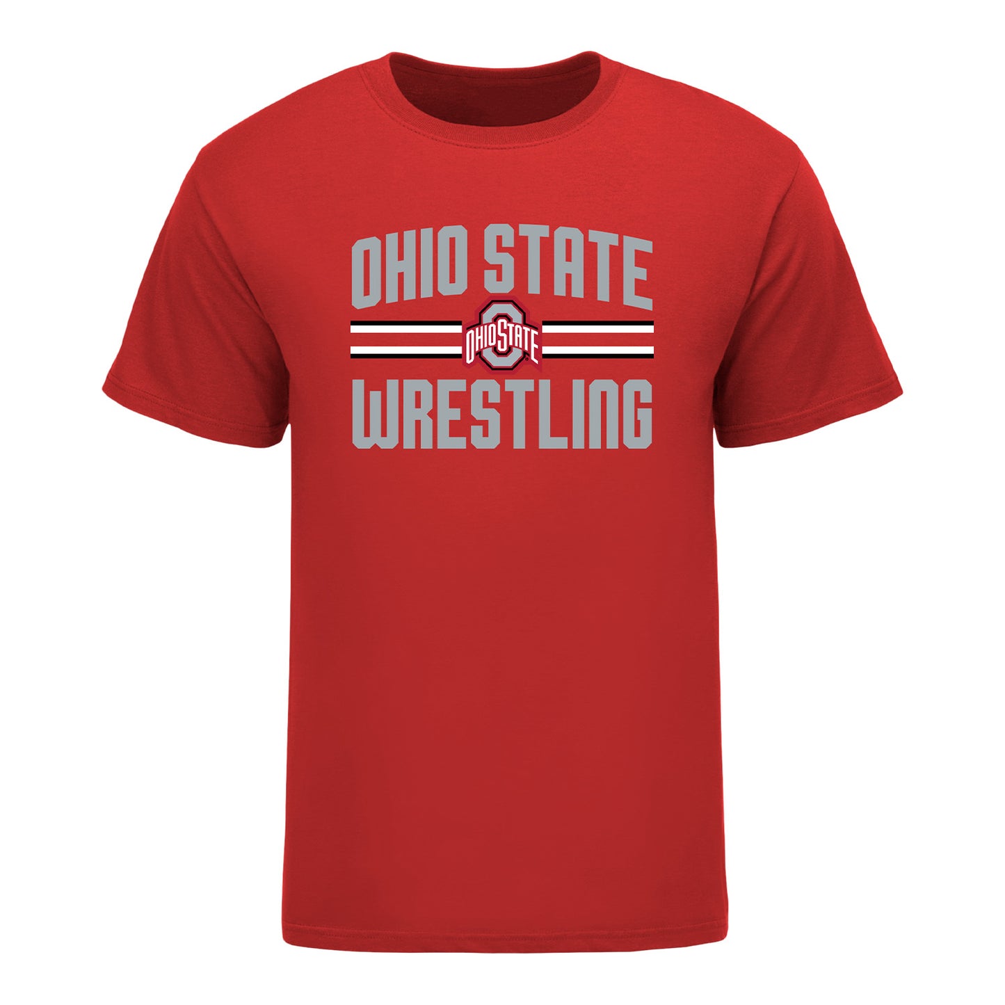 Ohio State Buckeyes Carter Neves Student Athlete Wrestling T-Shirt In Red - Front View