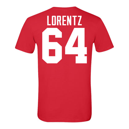 Ohio State Buckeyes Simon Lorentz #64 Student Athlete Football T-Shirt In Red - Back View