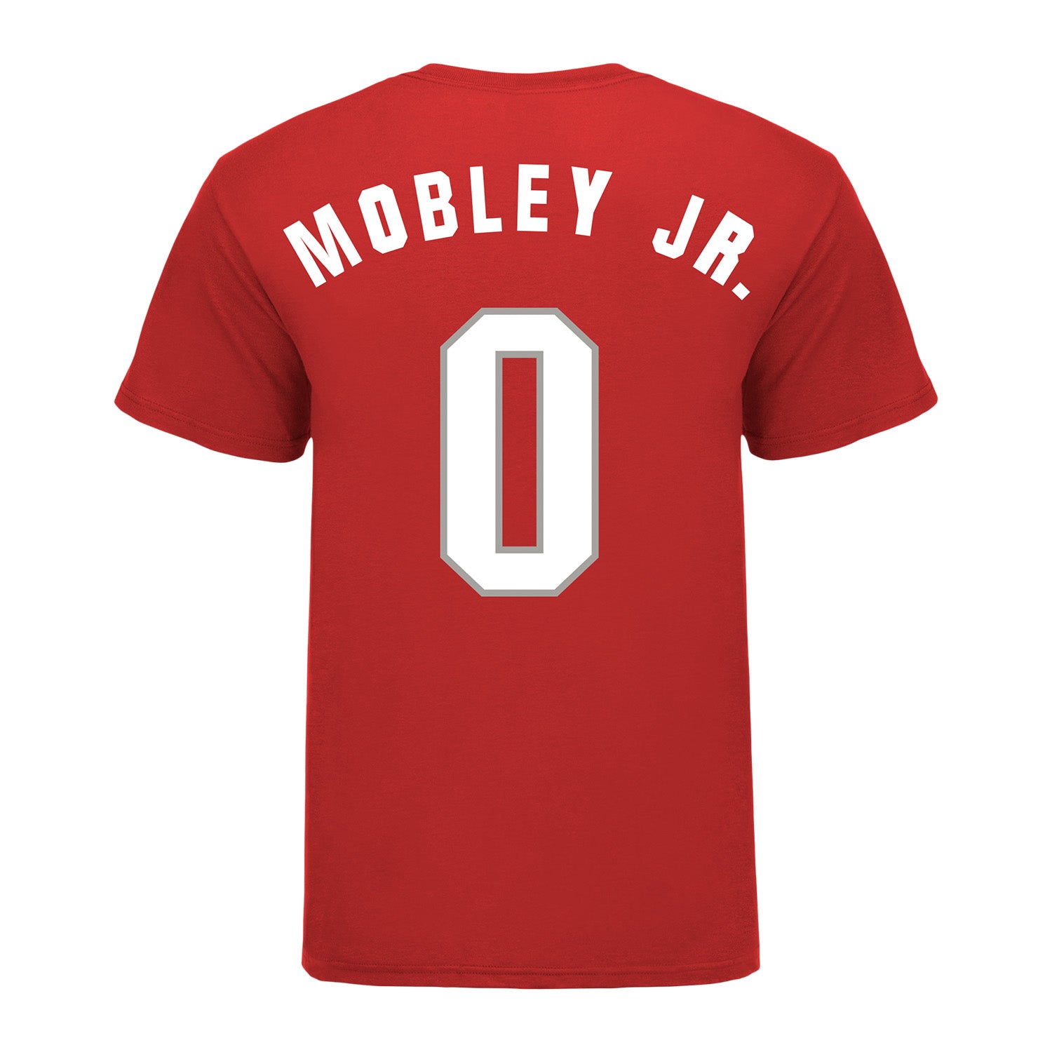 Ohio State Buckeyes Men's Basketball Student Athlete #0 John Mobley Jr. T-Shirt - Back View