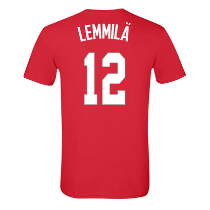 Ohio State Buckeyes Women's Basketball Student Athlete #12 Elsa Lemmila T-Shirt In Scarlet - Back View