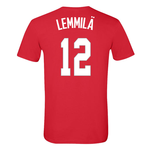 Ohio State Buckeyes Women's Basketball Student Athlete #12 Elsa Lemmila T-Shirt In Scarlet - Back View