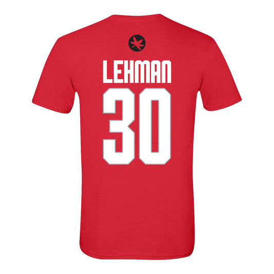 Ohio State Buckeyes Men's Lacrosse Student Athlete #30 Jack Lehman T-Shirt - Back View