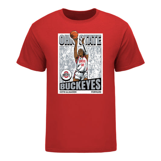 Ohio State Buckeyes Women's Basketball NIL #32 Cotie McMahon Icon T-Shirt - Front View