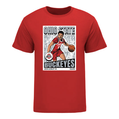 Ohio State Buckeyes Men's Basketball NIL #0 John Mobley Jr. Icon T-Shirt - Front View