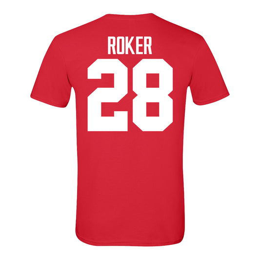 Ohio State Buckeyes Leroy Roker #28 Student Athlete Football T-Shirt - Back View