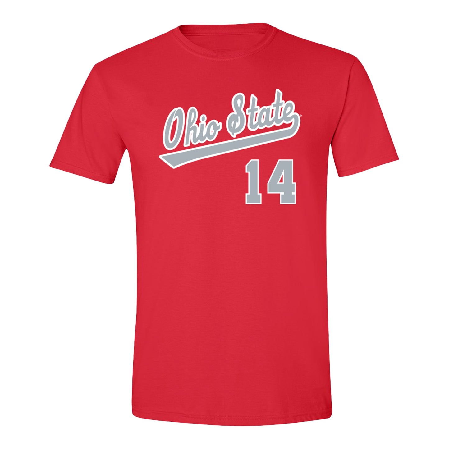 Ohio State Buckeyes #14 Andrew Edrington Student Athlete Baseball T-Shirt - Front View