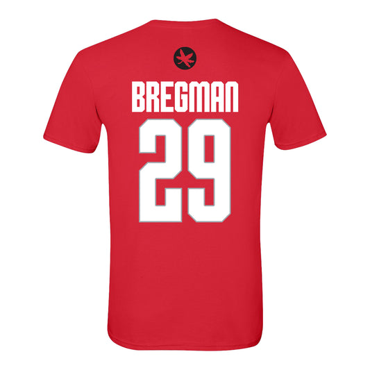 Ohio State Buckeyes #29 Mason Bregman Student Athlete Men's Lacrosse T-Shirt - Back View