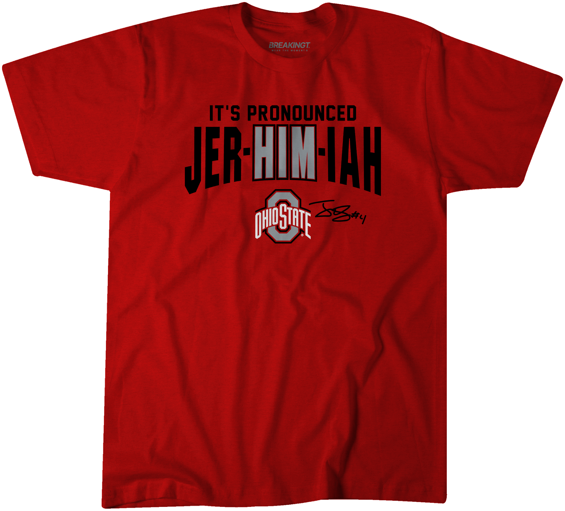 Ohio State Buckeyes Breaking T NIL #4 Jeremiah Smith T-Shirt