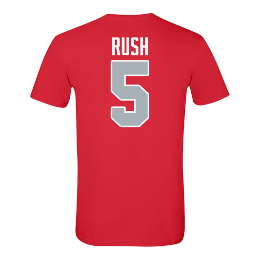 Ohio State Buckeyes Men's Soccer Student Athlete T-Shirt #5 Johnny Rush - Back View