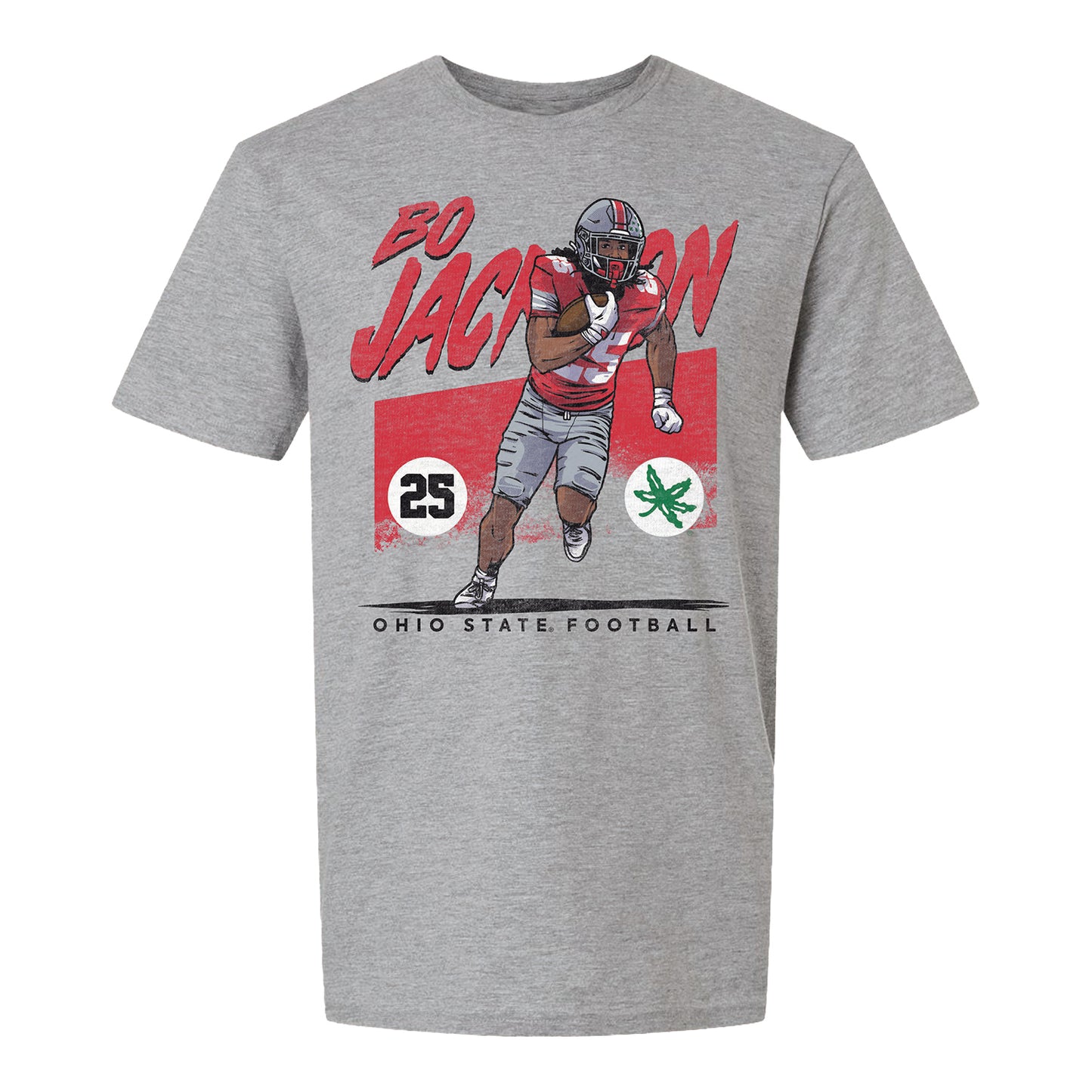 Ohio State Buckeyes Football Student Athlete #25 Bo Jackson Big Name T-Shirt - Front