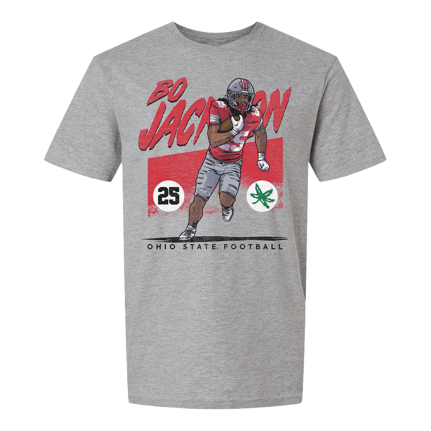 Ohio State Buckeyes Football Student Athlete #25 Bo Jackson Big Name T-Shirt - Front