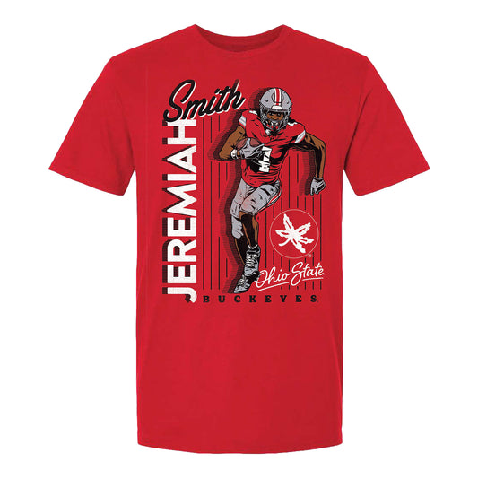 Ohio State Buckeyes Football Student Athlete #4 Jeremiah Smith Motion T-Shirt - Front